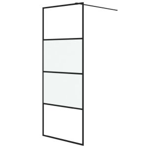 Divisória de chuveiro 80x195 cm vidro semiopaco esg preto