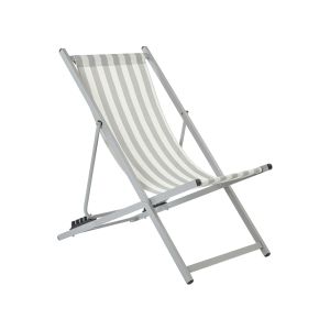 Cadeira de praia dobrável locri ii metal cinzento claro