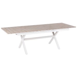 Mesa de refeição de jardim extensível fanes 184/242 cm 90 cm metal branco