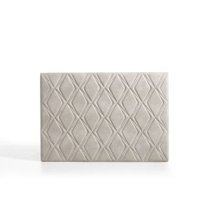 Cabeceira ruby para cama de 90cm em tecido branco-creme 115x115x8.