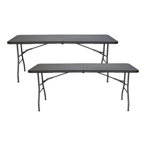 Pack 2 mesas dobráveis ​​retangulares para catering 180x74cm Thinia Home