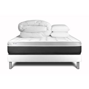 Pacote de cama completo - colchão 180x200 cm + estrado de molas com ripas (
