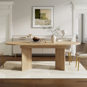 Mesa de jantar extensível sala jantar mdf carvalho 120/160x80cm