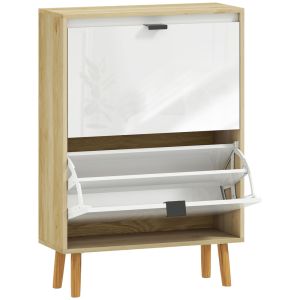Sapateira estreita 60x24x91 cm mdf color blanco Homcom