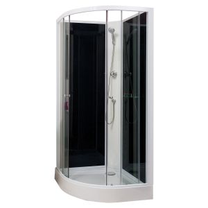 Ondee - cabina de duche gena - 1/4c - extrusões de alumínio - branco - 90cm
