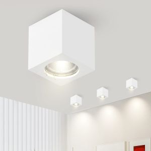 Nettlife refletor branco de superfície gu10 refletor quadrado de