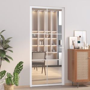 Porta de interior 93x201,5 cm vidro esg e alumínio branco weg5647
