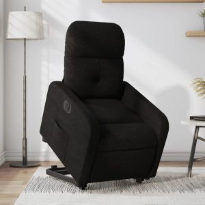 Poltrona reclinável elevatória elétrica tecido preto ewg1452