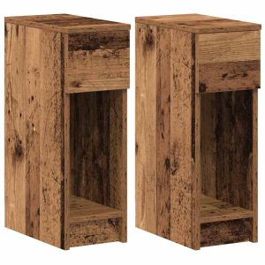 Casa lúmina - set  de 2 mesita de noche madera madeira  20 x 36 x 60 cm