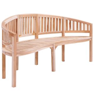 vidaXL banco banana de madera maciza de teca 200 cm