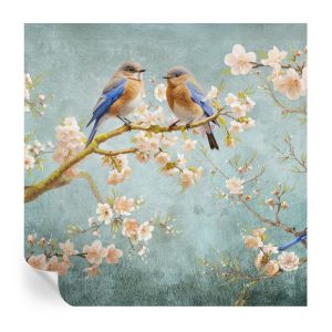 Papel de parede vinílico pássaros da primavera 250x250 tulup