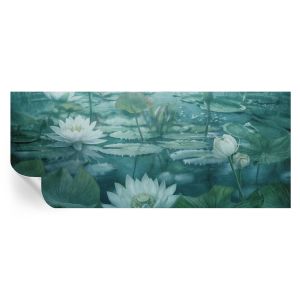 Papel de parede vinílico flores aquáticas 250x104 tulup
