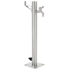 vidaXL columna de agua de jardín acero inoxidable redonda 65 cm