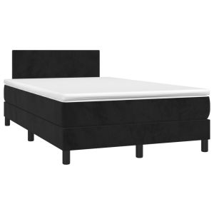 vidaXL cama box spring con colchón terciopelo negro 120x200 cm