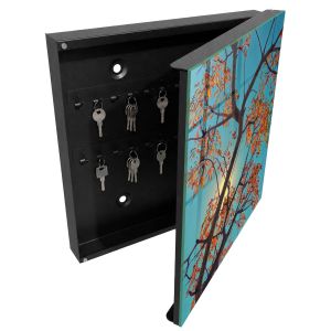Caixa de chaves de parede decorativa 30x30x5, abertura à direita tulup