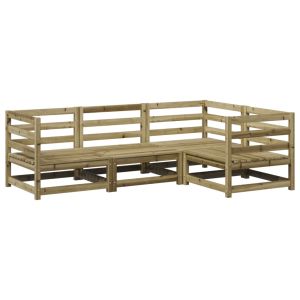 vidaXL juego de sofás de jardín 4 pzas madera de pino impregnada