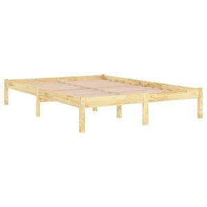 vidaXL estructura de cama doble pequeña sin colchón madera maciza