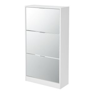 Sapateira sokndal com 3 + 1 portas metálicas 118x50x15 cm branco  [en.casa]