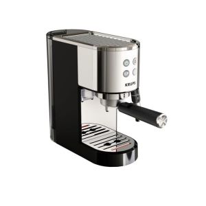 Máquina de espresso krups à bomba, inox, design compacto, parada automática