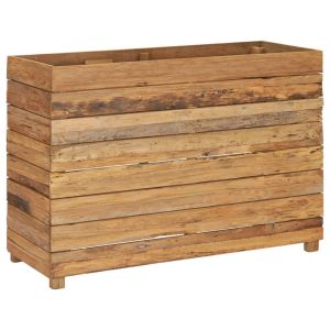 Arriate de teca reciclada y acero 100x40x72 cm