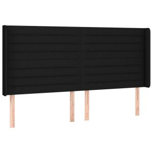 vidaXL cabecero con orejas de tela negro 183x16x118/128 cm
