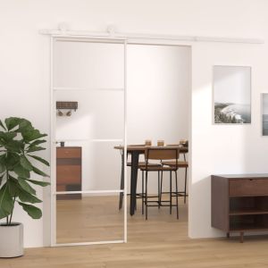 Porta deslizante em vidro esg e alumínio 76x205 cm branco ptxt9586