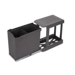 Emuca baldes do lixo de reciclagem para cozinha, 2 x 14l, fixação