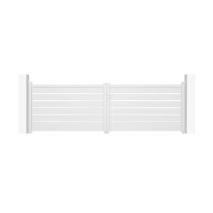 Portão de batente em alumínio vogel 4m h.120cm branco + 2 postes