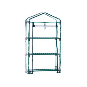Invernadero PVC/acero Gardiun leaf i 3 estantes 69x49x130 cm verde con puer