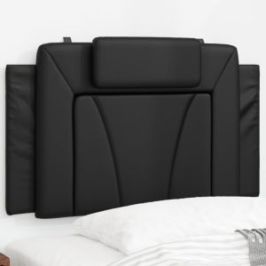 Almofadão de cabeceira 90 cm couro artificial preto ergft4695