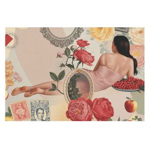 Papel de parede tecido não tecido 312x219 elegância floral tulup