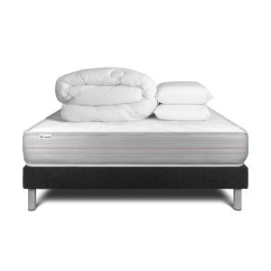 Conjunto completo de cama - colchão 140x200 cm + estrado de molas com ripas