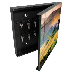 Caixa de chaves de parede decorativa 30x30x5, abertura à direita tulup