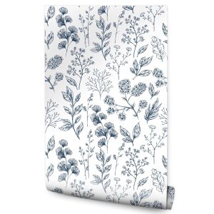 Papel de parede flowers prairies para o quarto decoração moderna