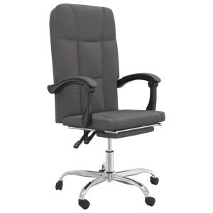 vidaXL silla de oficina reclinable cuero sintético gris