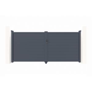 Pack portão batente eiger 3,5m h.160cm + portão eiger 1m h.160cm cinza