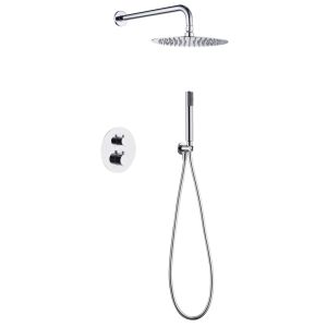 Conjunto de duche termostático embutido monza–cromo–chuveiroø25–antical