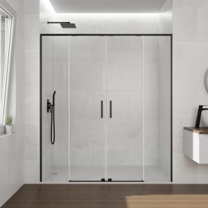 Mampara twenty spazio 2f+2c - 140 cm - transparente preto