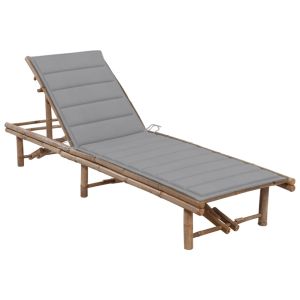 vidaXL tumbona de jardín con cojín bambú