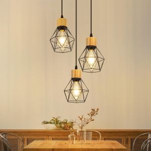 Nettlife candeeiro suspenso preto 28x28
