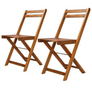 Cadeiras bistrô de exterior 2 pcs madeira de acácia maciça