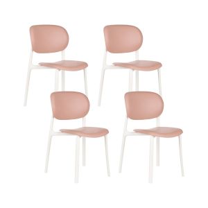Conjunto de 4 cadeiras de jardim musano rosa pastel