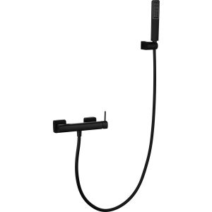 Conjunto de duche monocomando preto cromado com design elegante