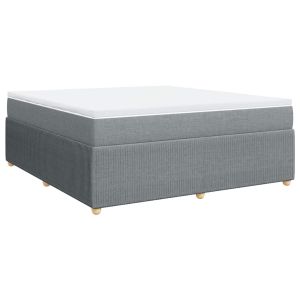 vidaXL cama box spring con colchón tela gris claro 180x200 cm