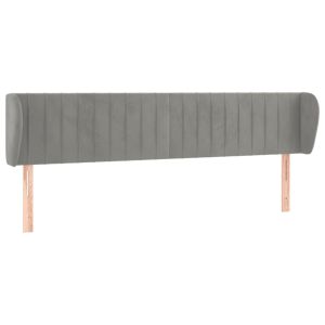 vidaXL cabecero de terciopelo gris claro 203x23x78/88 cm