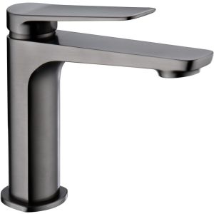 Torneira monocomando para lavatório em latão com acabamento black gun metal