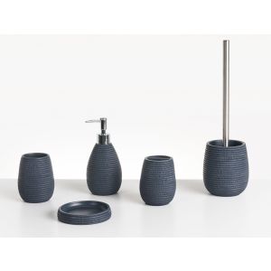 Conjunto de 5 acessórios para a casa de banho quilca azul escuro