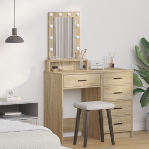 Mesa de maquiagem  com luzes LED - carvalho sonoma - 50x41x140 cm wf322353