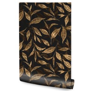 Papel de parede quarto leaves plantas natureza decoração moderna