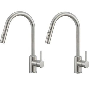 Misturador de cozinha - inox - extraível - 2 jatos - rotativo 360° - resist
